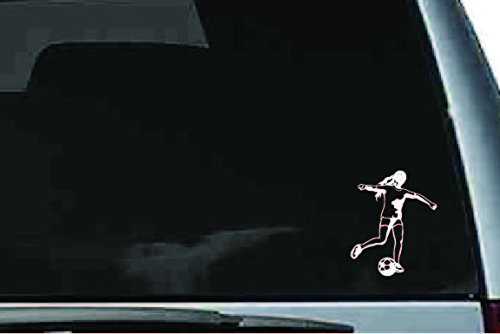 Picniva Soccer Girl Sty23 Vinyl Car Window Decal, Approx 5 in