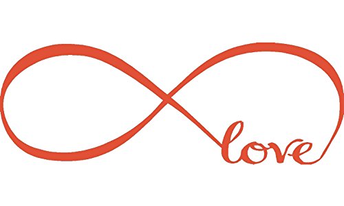 Picniva Infinity Symbol Love Wall Decal, Orange, 10 x 28 in