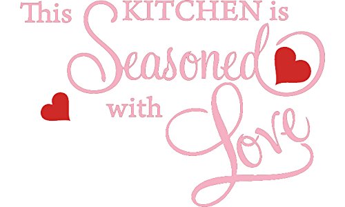 Picniva This Kitchen Is Seasoned With Love Decal, Pink, 15 x 22 in