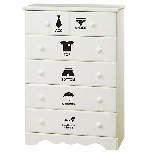 Picniva Red Armoires Chests Dressers Removable Vinyl Wall Decal Furniture - Color: RED