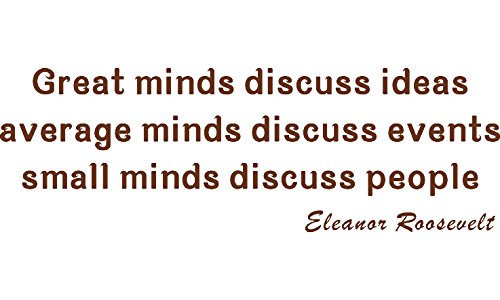 Picniva Great Minds Discuss Ideas Wall Decal, Brown, 22 x 7 in