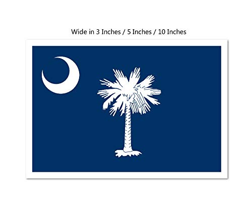 Picniva South Carolina State Flag Vinyl Car Window Sticker, 10 in Wide