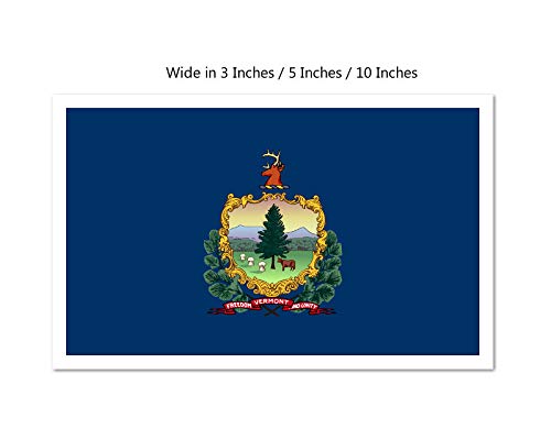 Picniva Vermont State Flag Vinyl Car Bumper Window Sticker, 10 in Wide