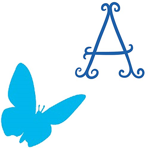 Picniva Custom Baby Name Wall Decal, Blue Butterfly, Font Five