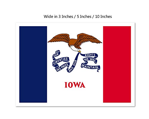 Picniva Iowa State Flag Vinyl Car Bumper Window Sticker, 10 in Wide