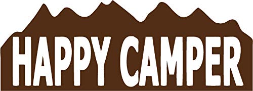 Decaltor Happy Camper Quote Vinyl Decal for Car Window Laptop, 4 in