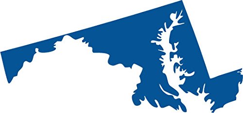 Picniva Blue Maryland MD State Map Car Vinyl Decal, 3 in - Color: blue - Size: 3 inches