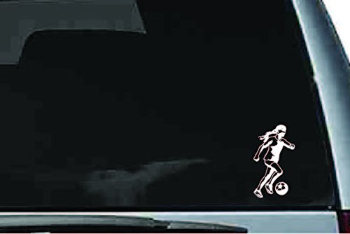 Picniva Soccer Girl Sty27 Vinyl Car Window Decal, Approx 5 in