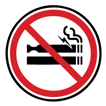 Picniva No Smoking or Vaping Notice Stickers, Two Pack