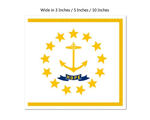 Picniva Rhode Island State Flag Vinyl Car Bumper Window Sticker, 10 in Wide