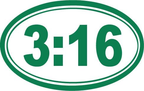 Decaltor John 3:16 Bible Verse Vinyl Decal, 3.5 x 5 in