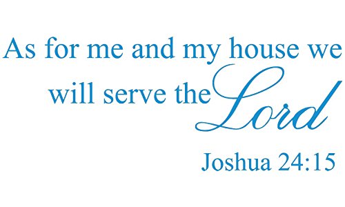 Picniva As for Me and My House Wall Decal, Blue, 22 x 8.5 in