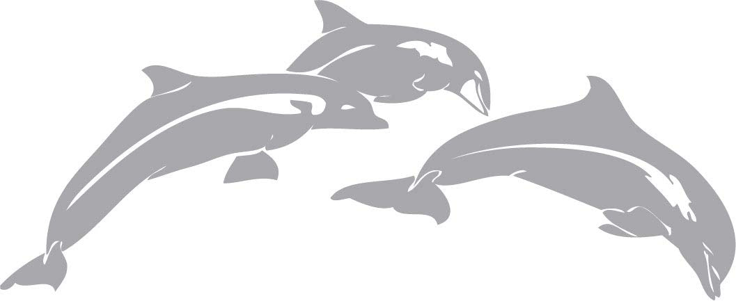 Decaltor Leaping Dolphins Vinyl Decal, 5 in