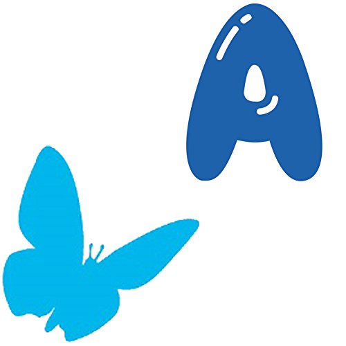Picniva Custom Baby Name Wall Decal, Blue Butterfly, Font Three