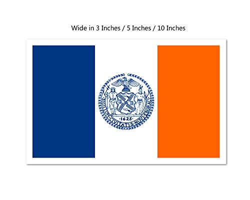 Picniva New York City Flag Vinyl Car Bumper Window Sticker, 10 in Wide