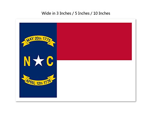 Picniva North Carolina State Flag Vinyl Car Window Sticker, 10 in Wide