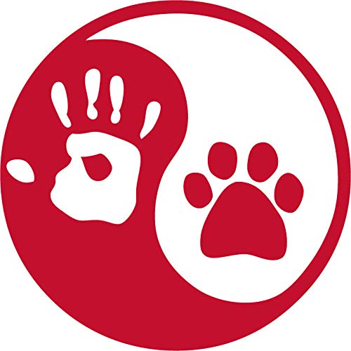 Decaltor Yin Yang Hand Dog Paw Laptop Decal, 5 in