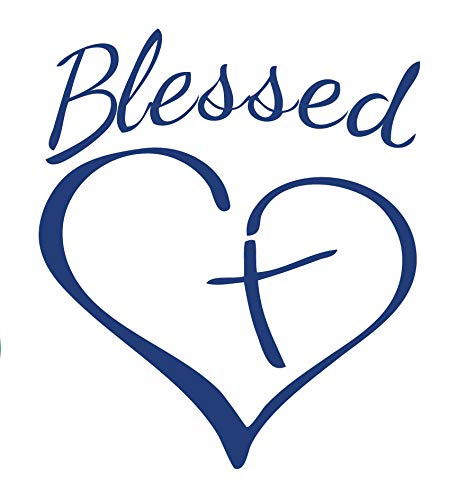 Decaltor Blessed Cross Heart Vinyl Decal