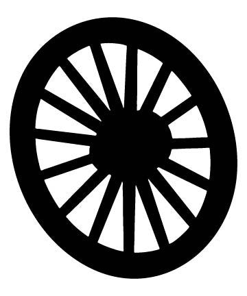 Picniva Wagon Wheel Type 1a Removable Vinyl Wall Decal - Color: wagon wheel type1a