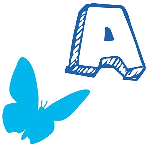 Picniva Custom Baby Name Wall Decal, Blue Butterfly, Font One