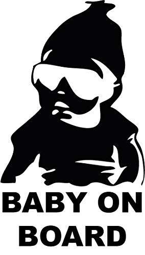 Decaltor Baby on Board Novelty Vinyl Decal, 5 in, Car Window Sticker