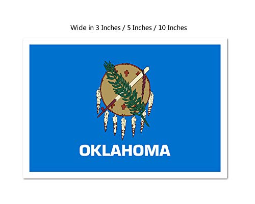 Picniva Oklahoma State Flag Vinyl Car Bumper Window Sticker, 10 in Wide