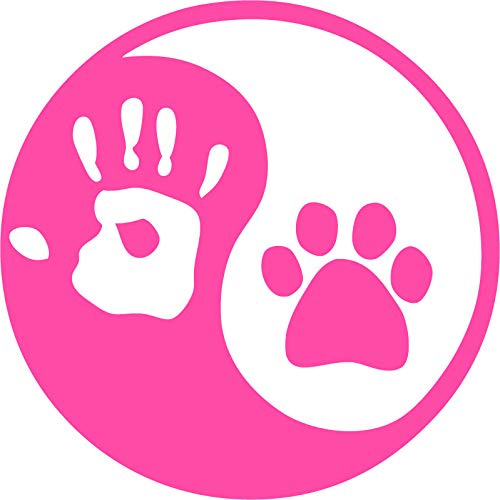 Decaltor Yin Yang Hand Dog Paw Laptop Decal, 5 in
