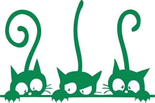 Decaltor Three Peeking Cats Vinyl Wall Decal for Home Decor