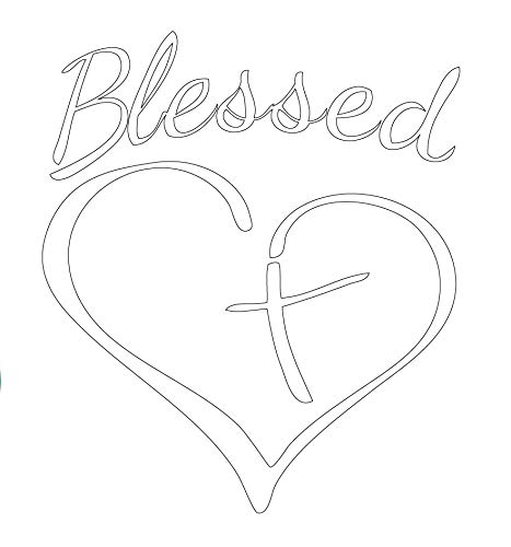 Decaltor Blessed Cross Heart Vinyl Decal