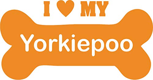 Decaltor I Love My Yorkiepoo Vinyl Decal, 5 in, Car Window Sticker