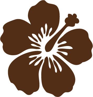 Decaltor Hibiscus Style 2 Vinyl Decal for Car Window Laptop, 5 in