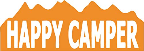 Decaltor Happy Camper Quote Vinyl Decal for Car Window Laptop, 4 in