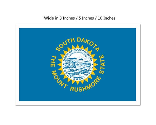 Picniva South Dakota State Flag Vinyl Car Bumper Window Sticker, 10 in Wide