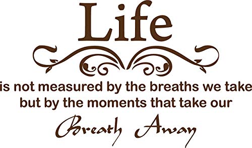 Picniva Life Is Not Measured Quote Vinyl Wall Decal, Brown, 22 x 12 in