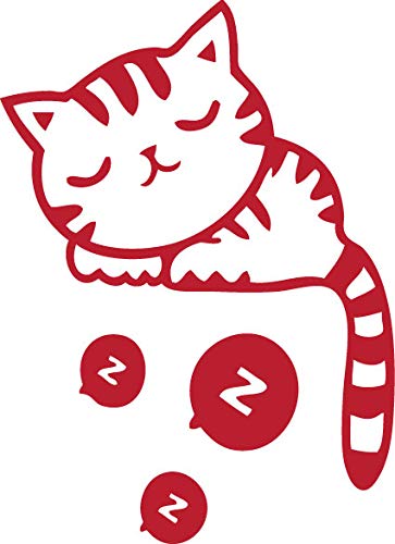 Decaltor Snooze Cat 5 in Vinyl Decal for Laptop Bumper Wall