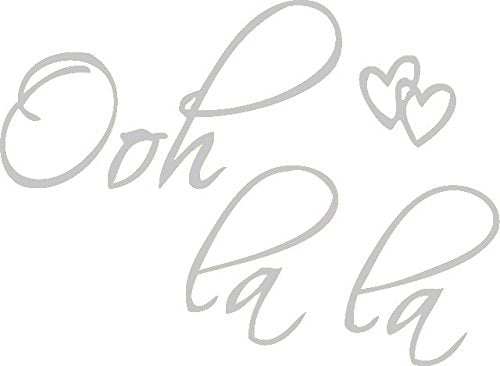 Picniva Ooh Lala Hearts French Quote Wall Decal, Silver, 22 x 14 in