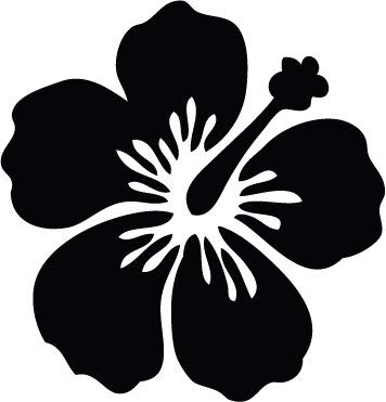Decaltor Hibiscus Style 2 Vinyl Decal for Car Window Laptop, 5 in