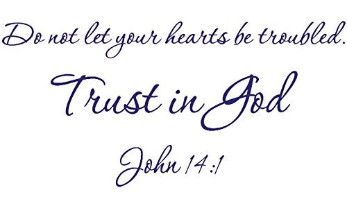 Picniva John 14:1 Bible Verse Wall Decal, Purple, 22 x 10 in, Trust God