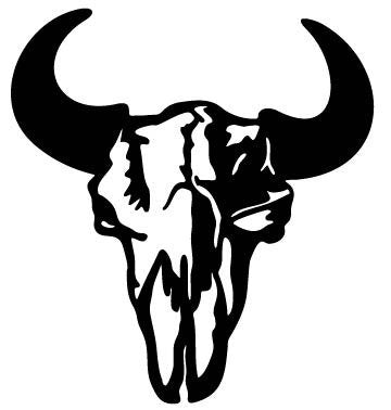 Picniva Cow Skull Style 3 Removable Vinyl Wall Decal - Color: cow skull style3