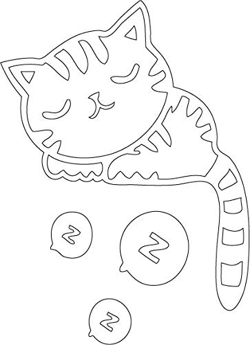 Decaltor Snooze Cat 5 in Vinyl Decal for Laptop Bumper Wall