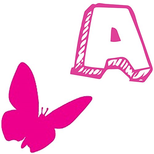 Picniva Custom Baby Name Wall Decal, Pink Butterfly, Font One