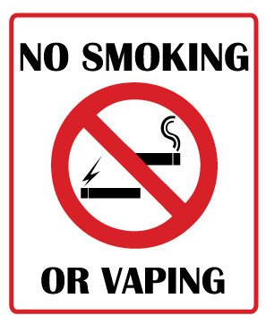Picniva No Smoking or Vaping Notice Stickers