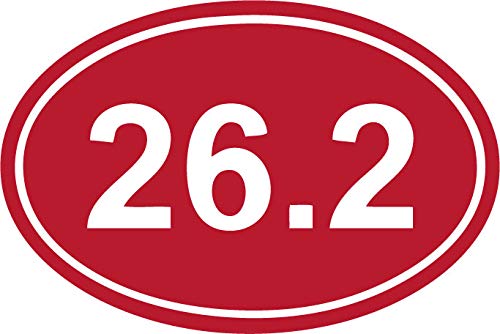 Decaltor 26.2 Marathon Oval Vinyl Bumper Decal, 5 x 3 in