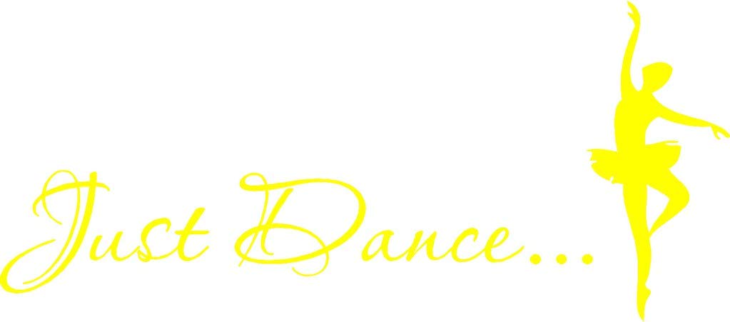 Picniva Just Dance Quote Wall Decal with Ballerina, Yellow 15 x 35 in
