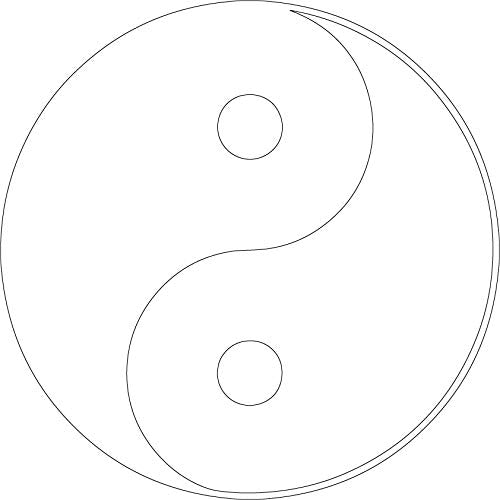 Decaltor Yin & Yang 5 in Vinyl Decal for Laptop Bumper Wall