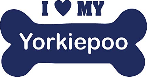 Decaltor I Love My Yorkiepoo Vinyl Decal, 5 in, Car Window Sticker