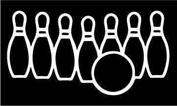 Picniva Bowling Type16 Vinyl Car Window Decal, Approx 5 in