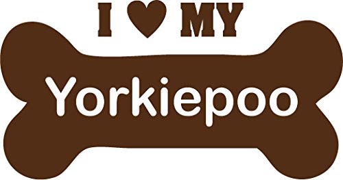 Decaltor I Love My Yorkiepoo Vinyl Decal, 5 in, Car Window Sticker
