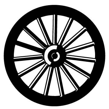 Picniva Wagon Wheel Type 2 Removable Vinyl Wall Decal - Color: wagon wheel type2