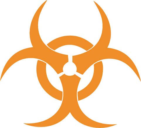 Decaltor Biohazard Symbol Vinyl Decal for Car Windows, Garage Decor